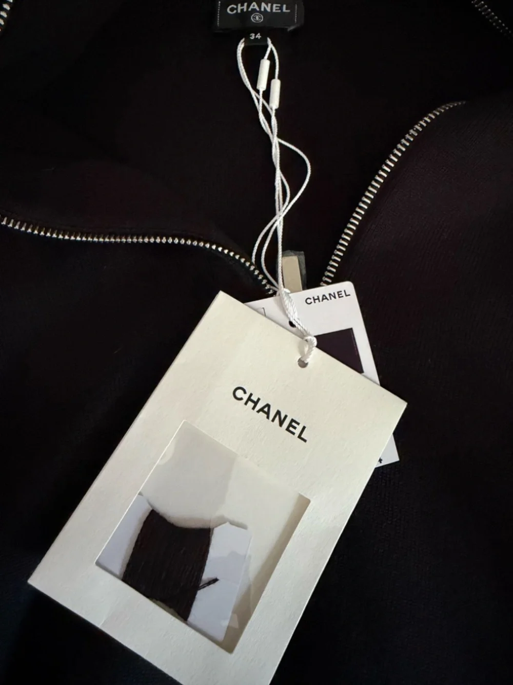 Chanel 26A Black Wool Quarter Zip Knitwear Size 34 Metiers D'art